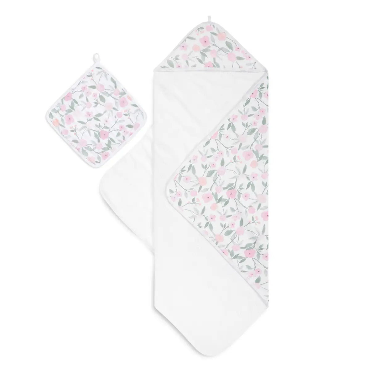 Aden and Anais Cotton Muslin Hooded Towel and Washcloth
