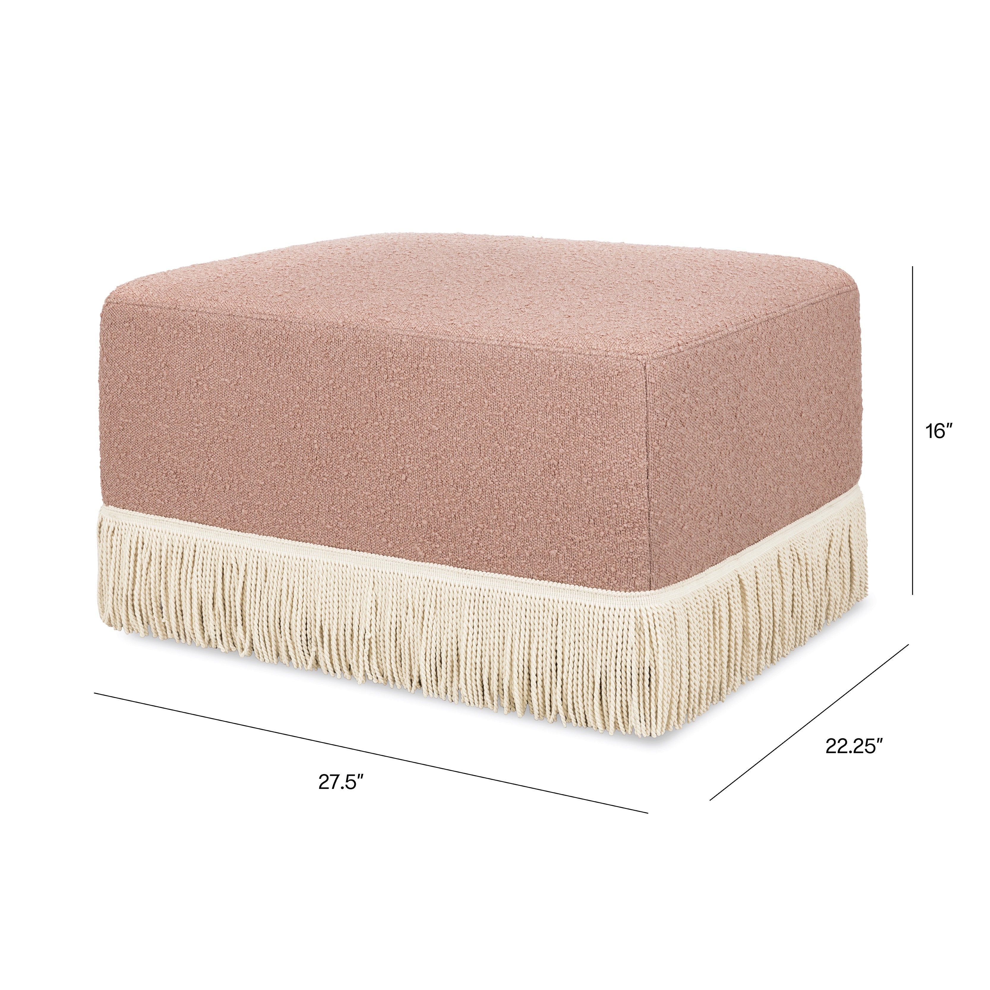 Namesake Crawford Gliding Ottoman | Boucle with Tassel Fringe