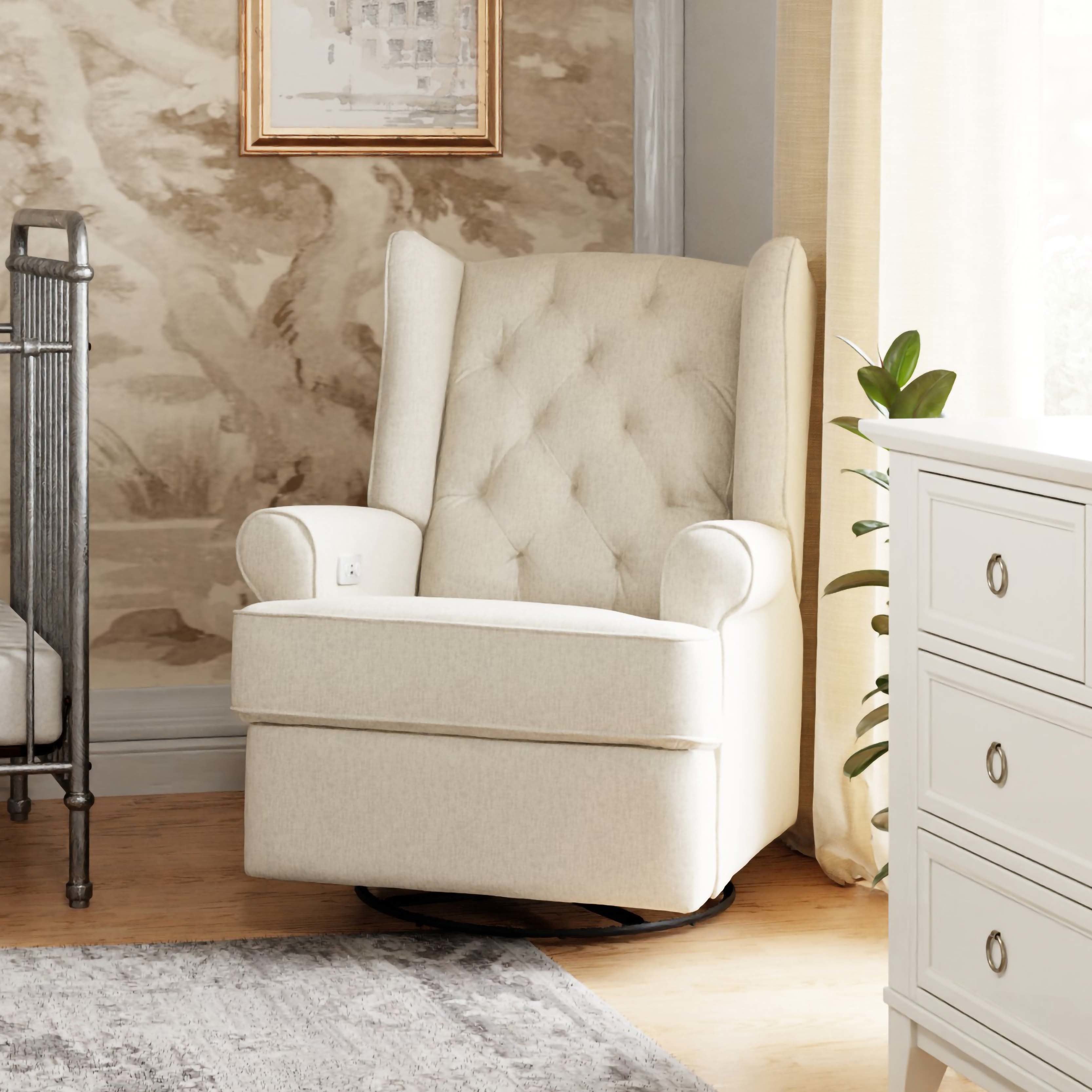 Namesake Harbour Electronic Recliner and Swivel Glider in Eco-Performance Fabric with USB port | Water Repellent & Stain Resistant