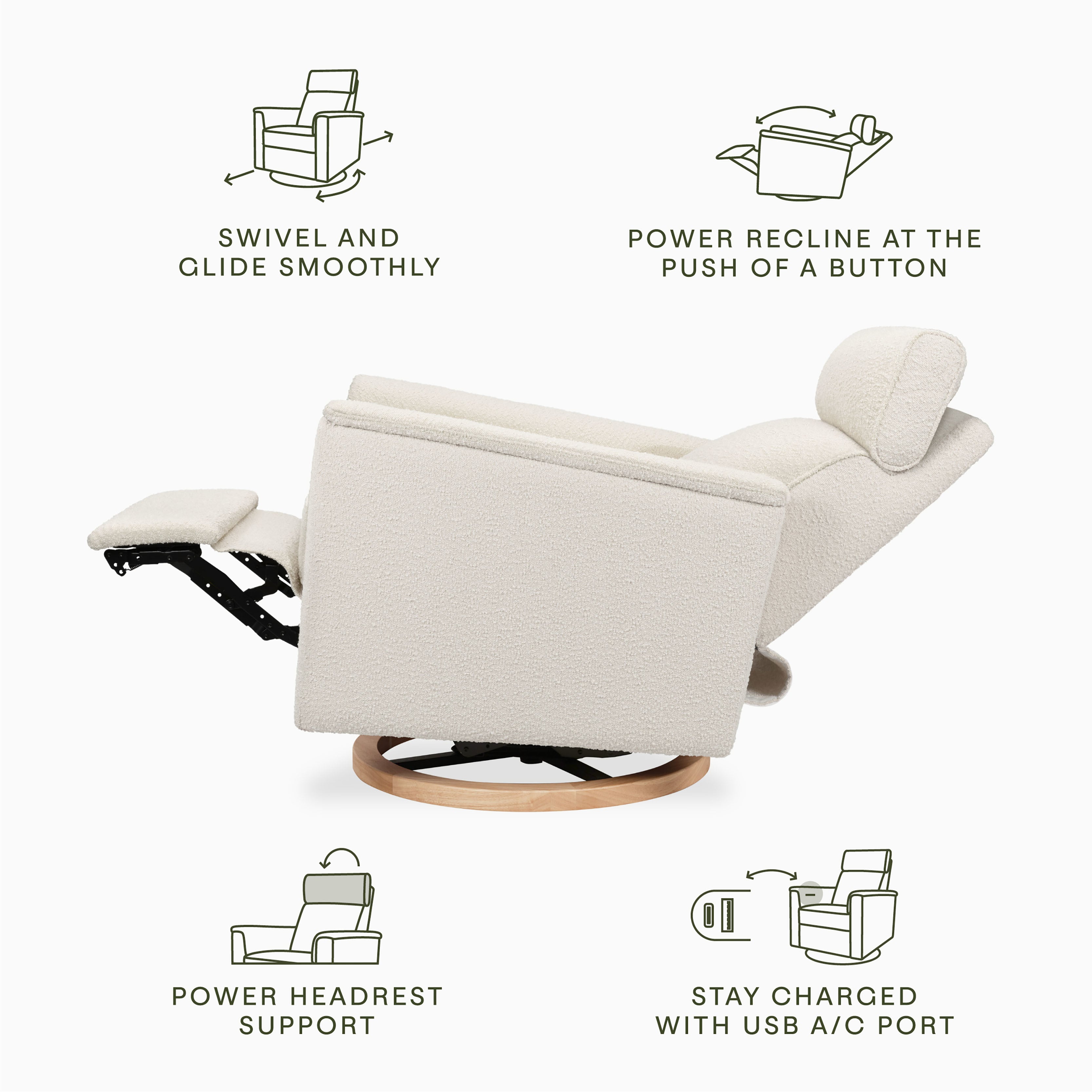 Monogram by Namesake Willa Plus Power Glider Recliner + Power Headrest