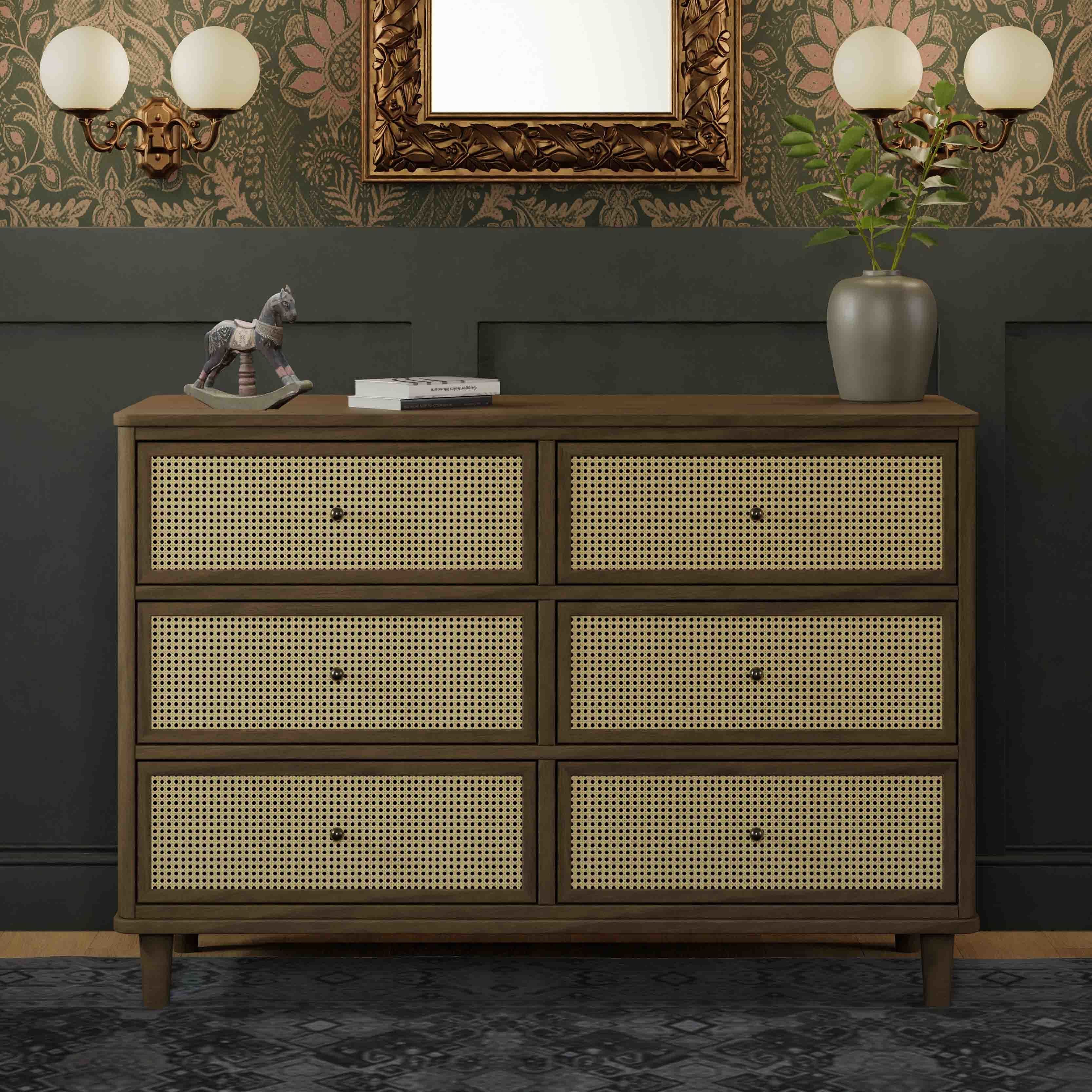 Namesake Marin with Cane 6 Drawer Dresser