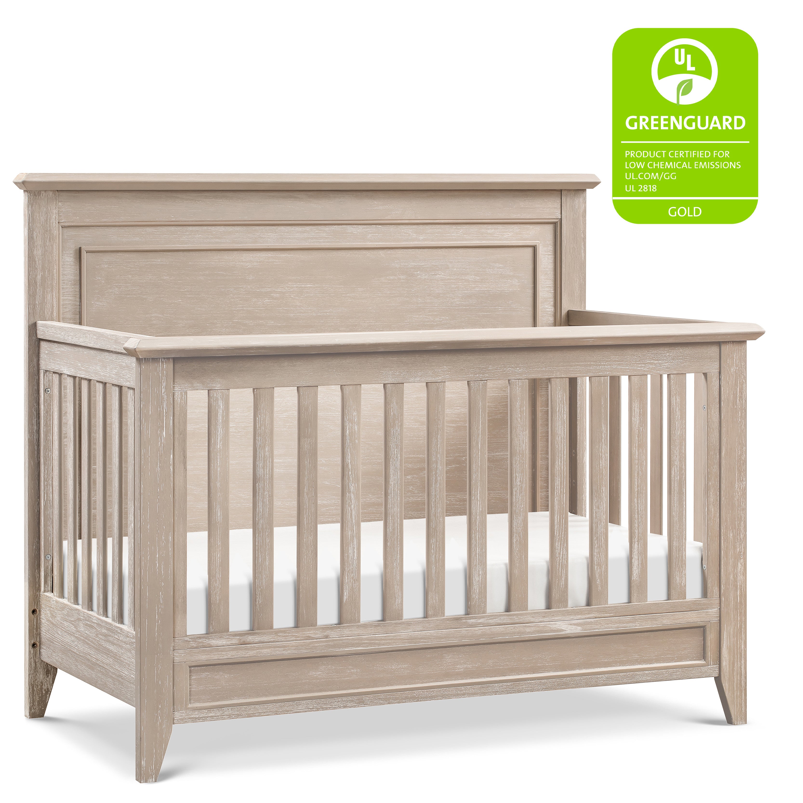 Monogram by Namesake Beckett Rustic 4-in-1  Convertible Flat Top Crib