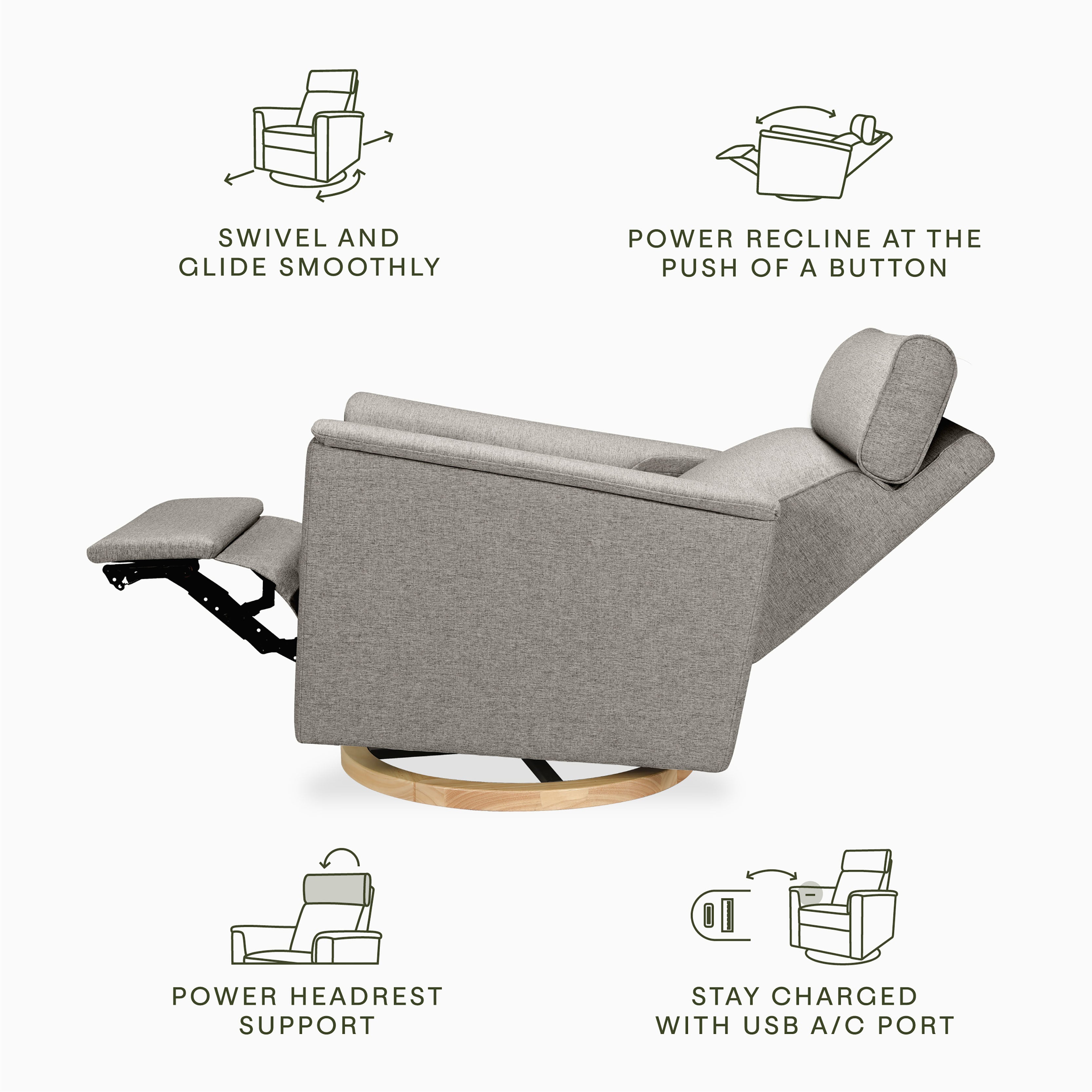 Monogram by Namesake Willa Plus Power Glider Recliner + Power Headrest