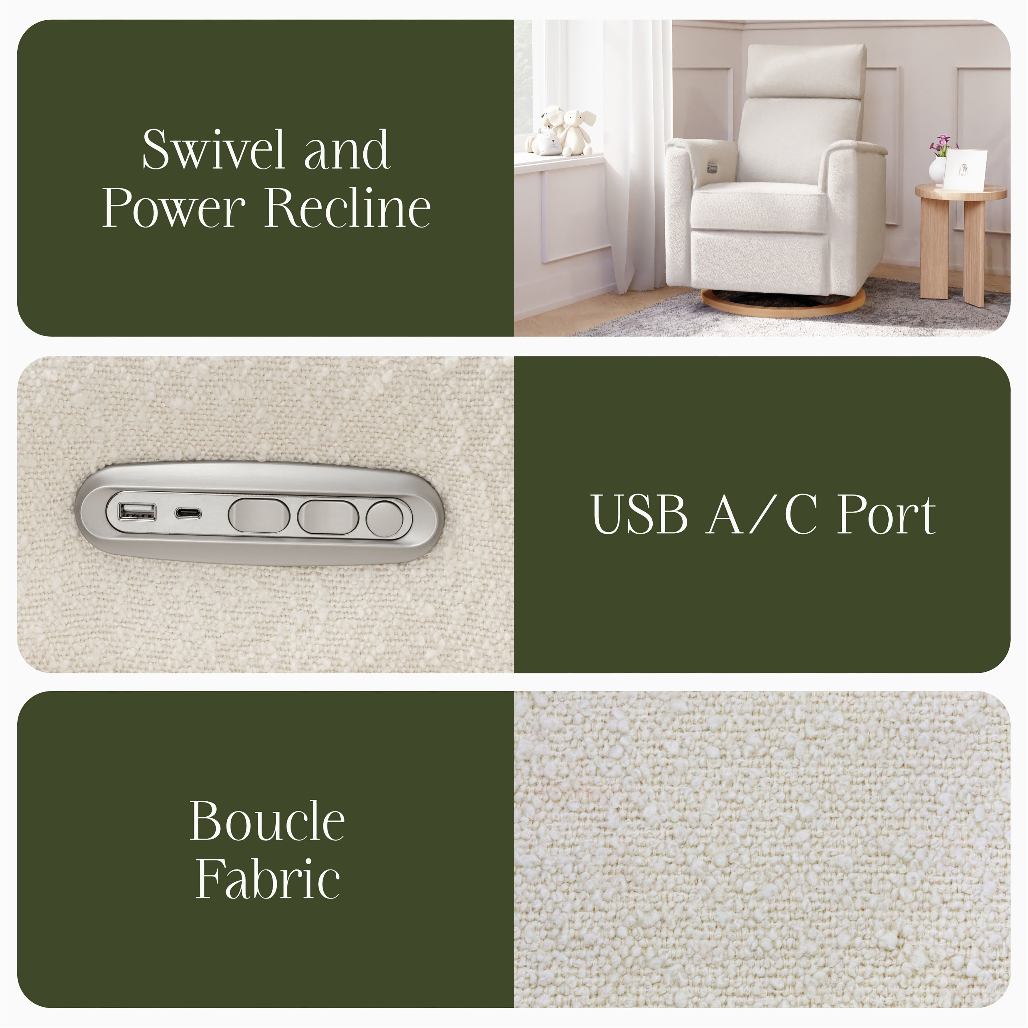 Monogram by Namesake Willa Plus Power Glider Recliner + Power Headrest