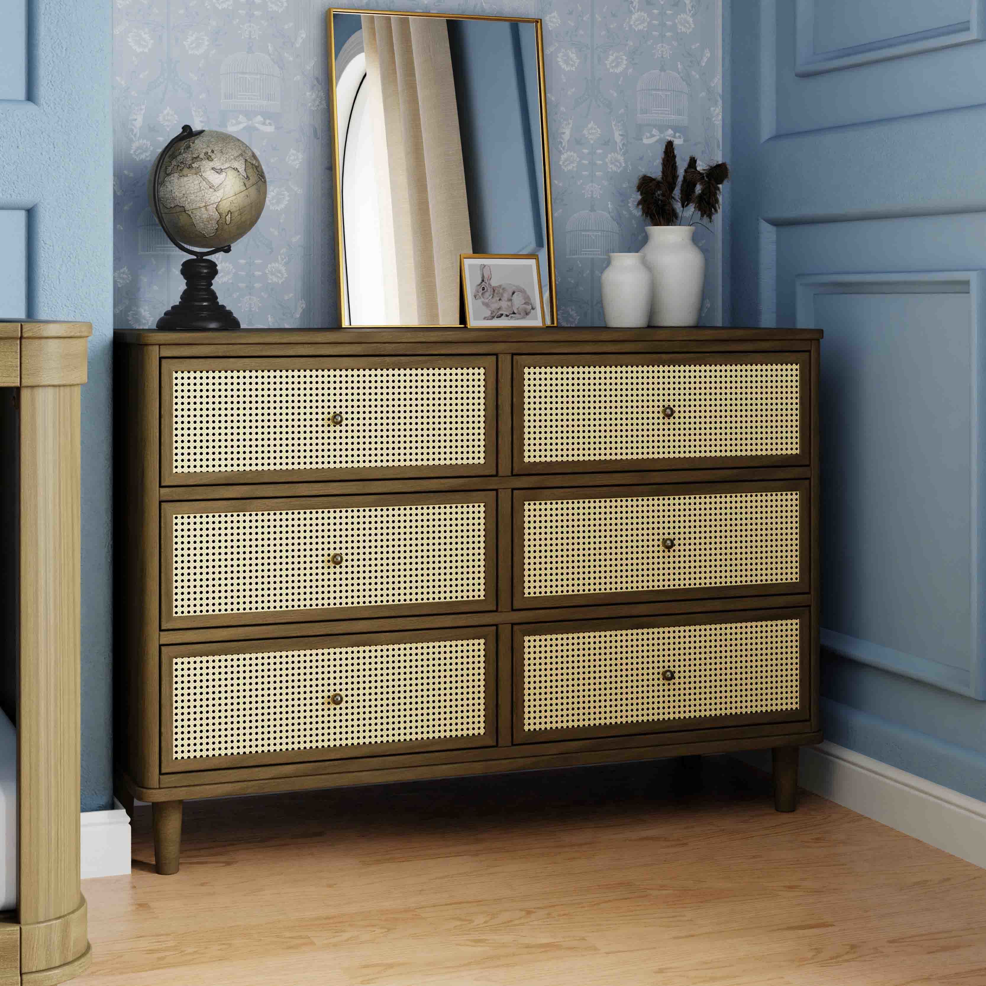 Namesake Marin with Cane 6 Drawer Dresser