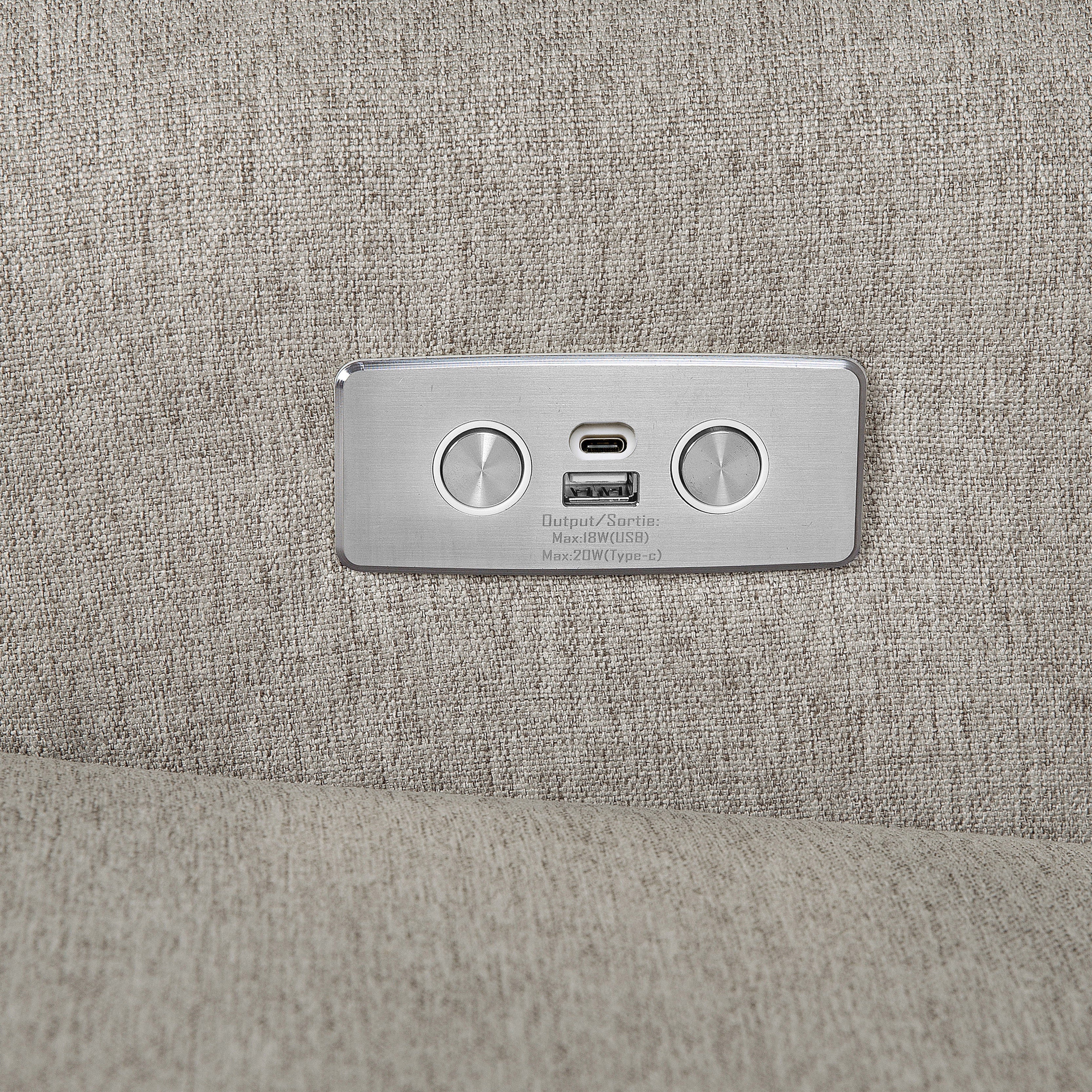 Namesake Harbour Electronic Recliner and Swivel Glider in Eco-Performance Fabric with USB port | Water Repellent & Stain Resistant