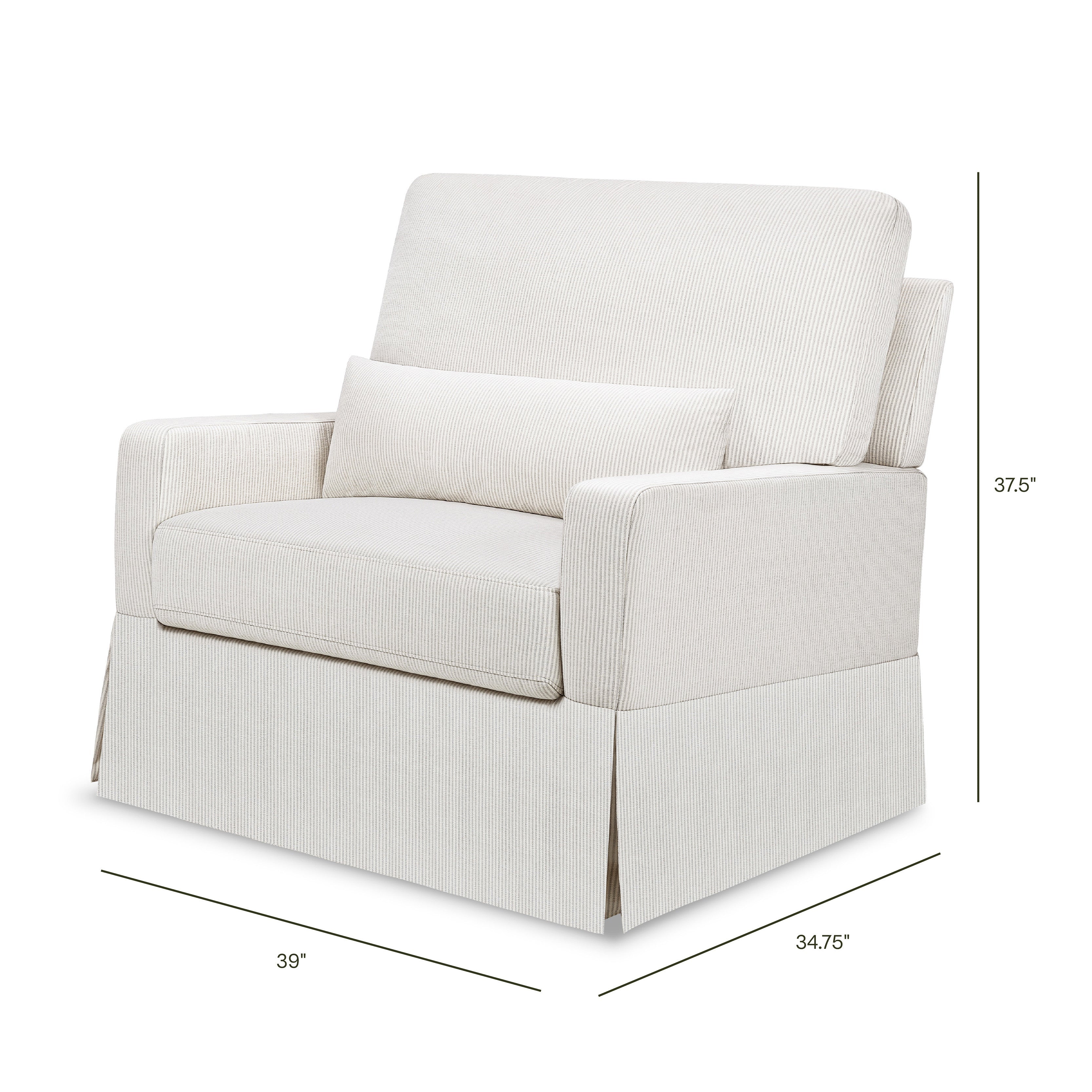 Namesake Crawford Pillowback Chair and a Half Comfort Swivel Glider