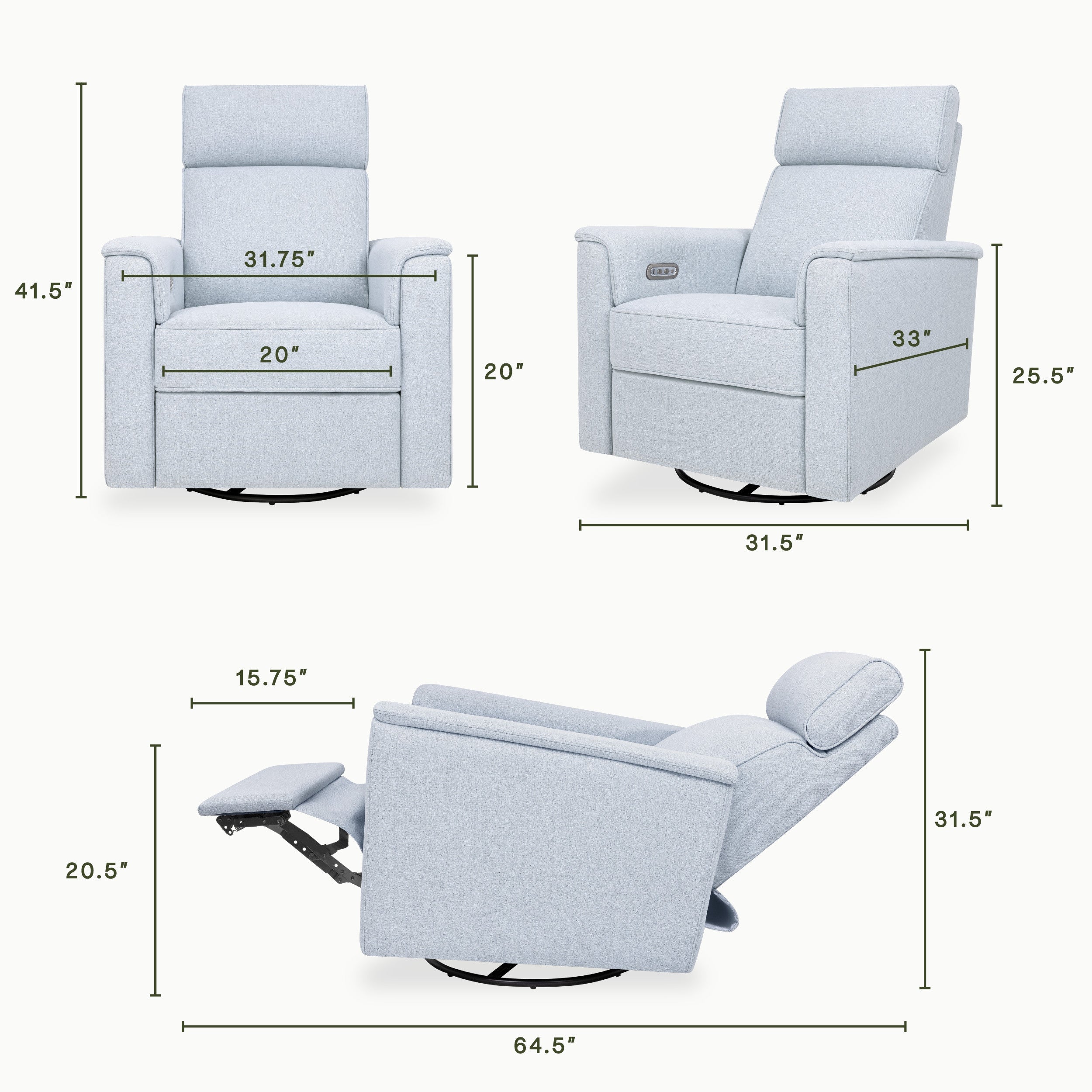 Monogram by Namesake Willa Plus Power Glider Recliner + Power Headrest