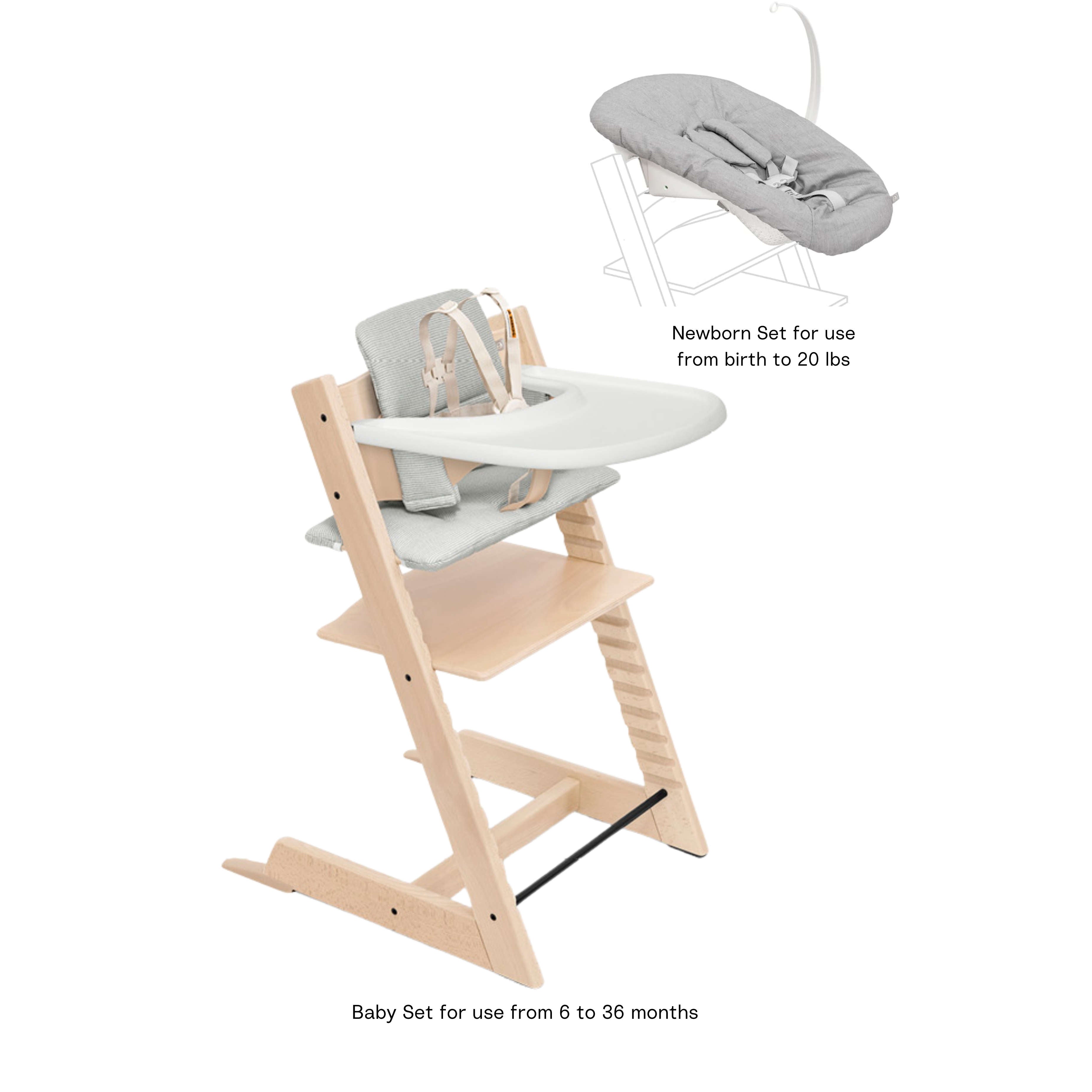 stokke mobile arm Stokke Tripp Trapp High Chair² with Cushion, Tray and Newborn Set – Juvenile Shop