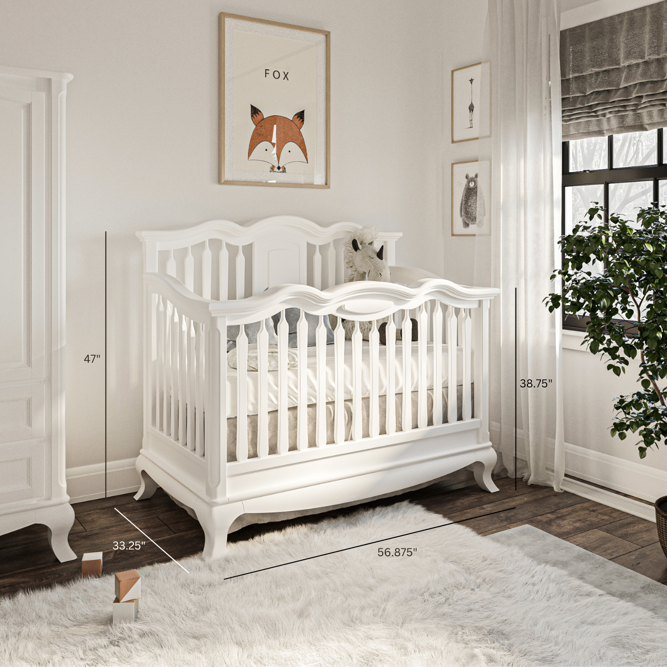 Romina Cleopatra Convertible Crib / Open Back