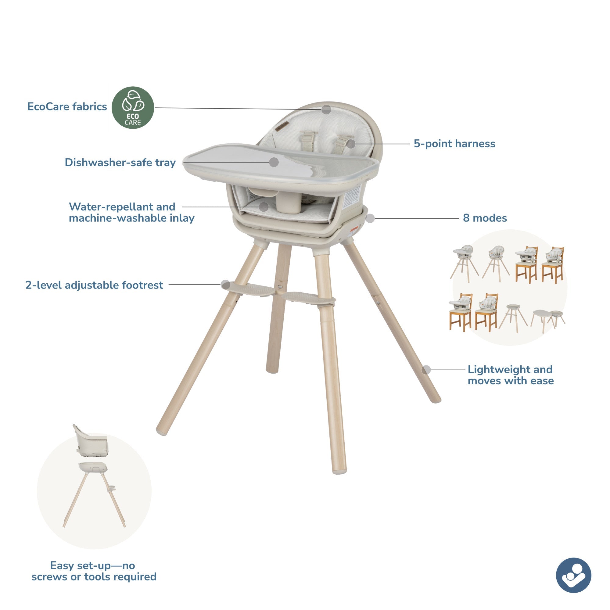 maxi cosi high chair straps Maxi-Cosi Moa 8-in-1 High Chair – Juvenile Shop