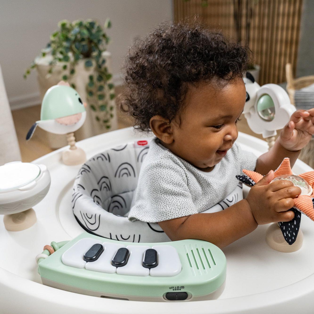 Tiny Love 5-in-1 Stationary Activity Center | Black & White Décor Collection