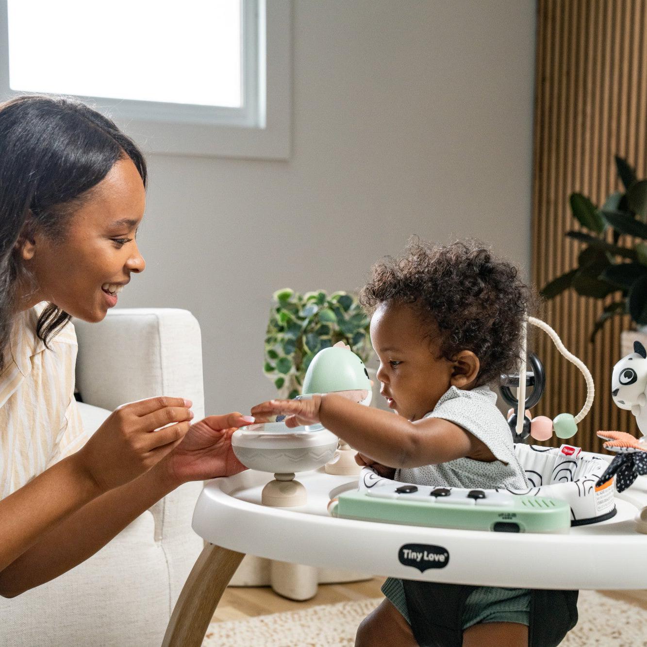 Tiny Love 5-in-1 Stationary Activity Center | Black & White Décor Collection
