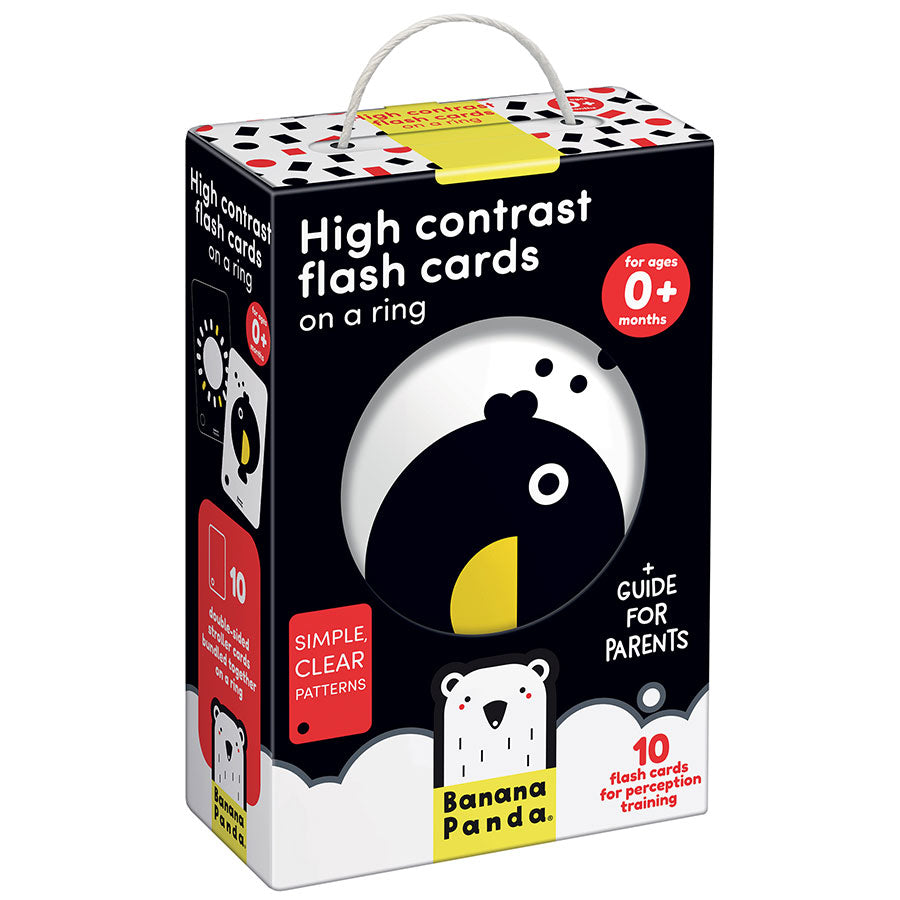Banana Panda High Contrast Flash Cards on a Ring
