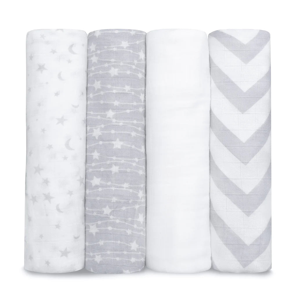 Comfy Cubs Muslin Swaddle Blankets 4pk