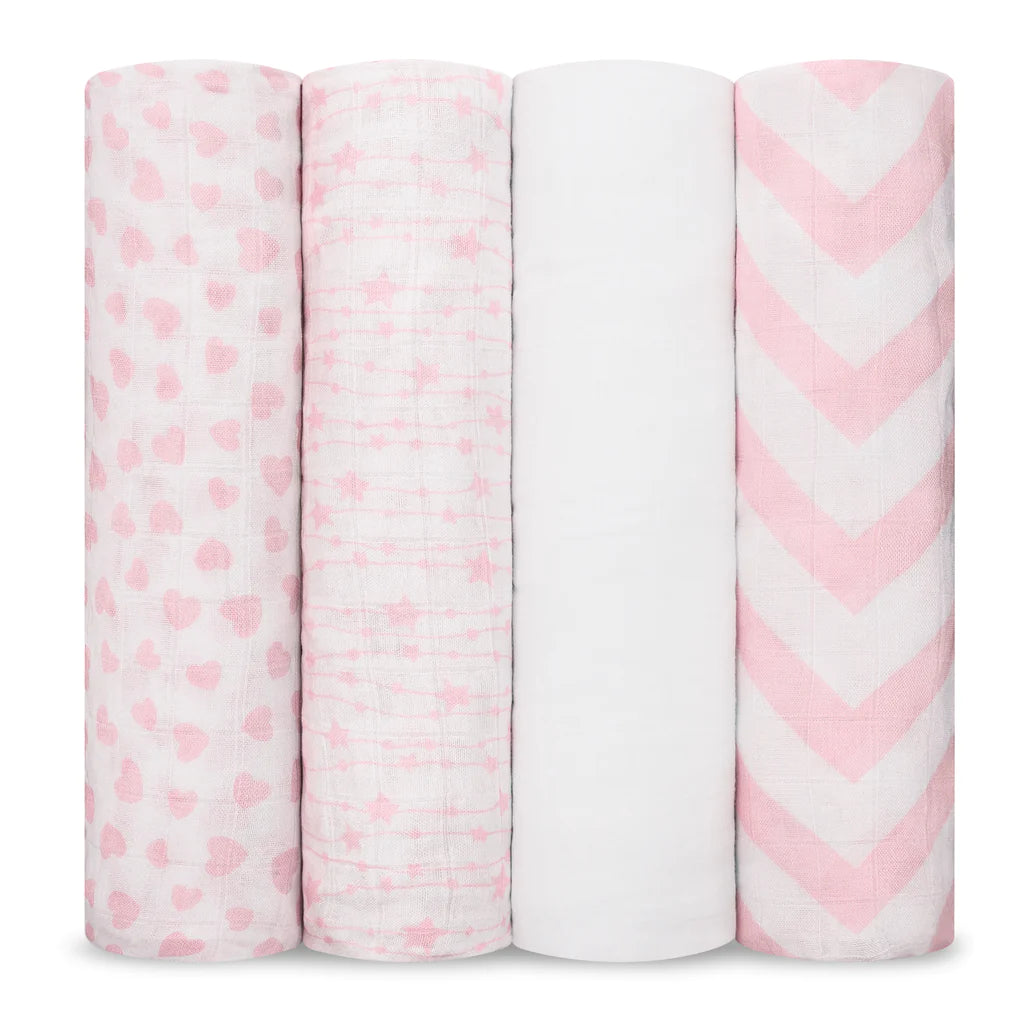 Comfy Cubs Muslin Swaddle Blankets 4pk