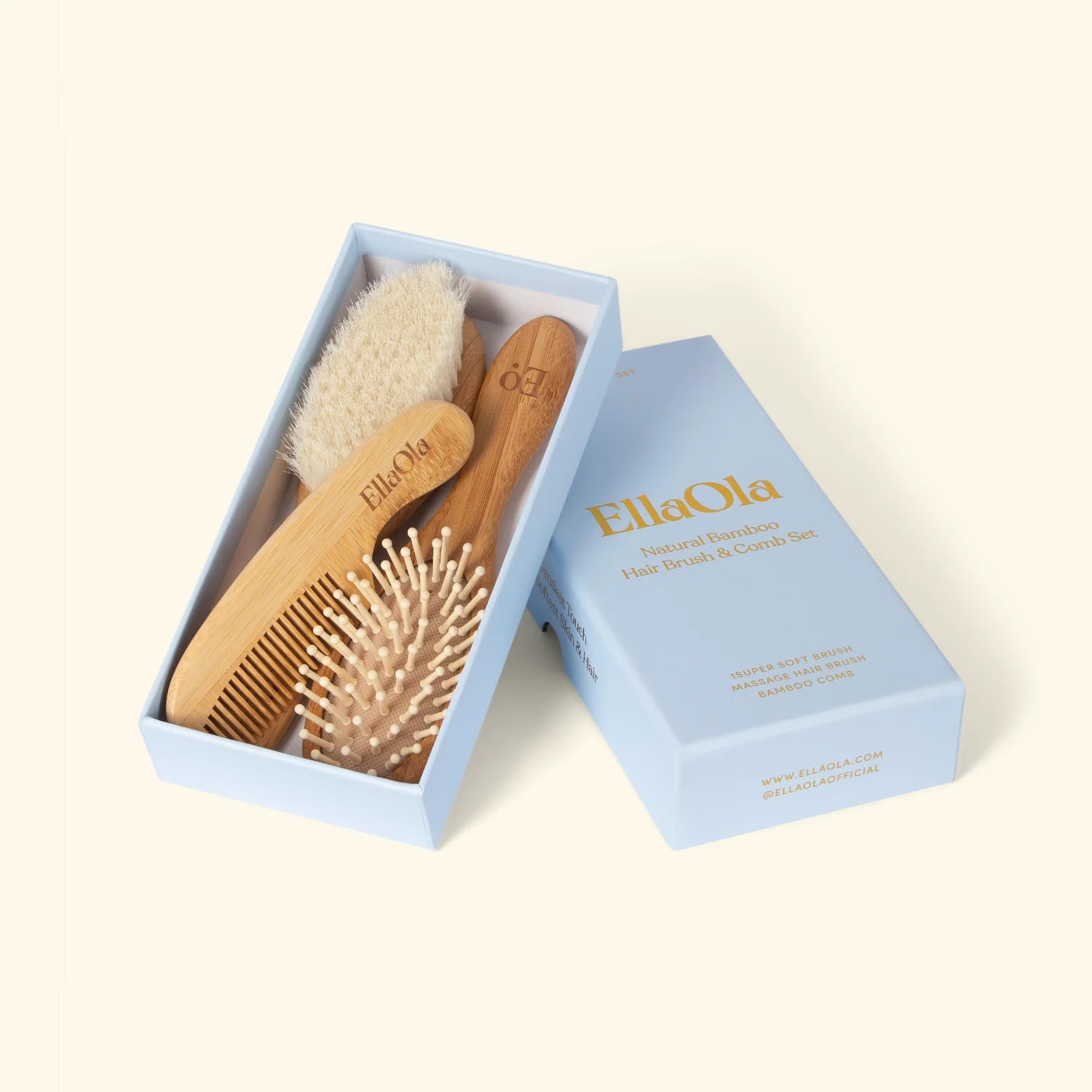 美容液セット ASHADA HAQAGE CHRONOCLL ハルオビ　セット Ella Ola Natural Bamboo Hair Brush and Comb Set – Juvenile Shop