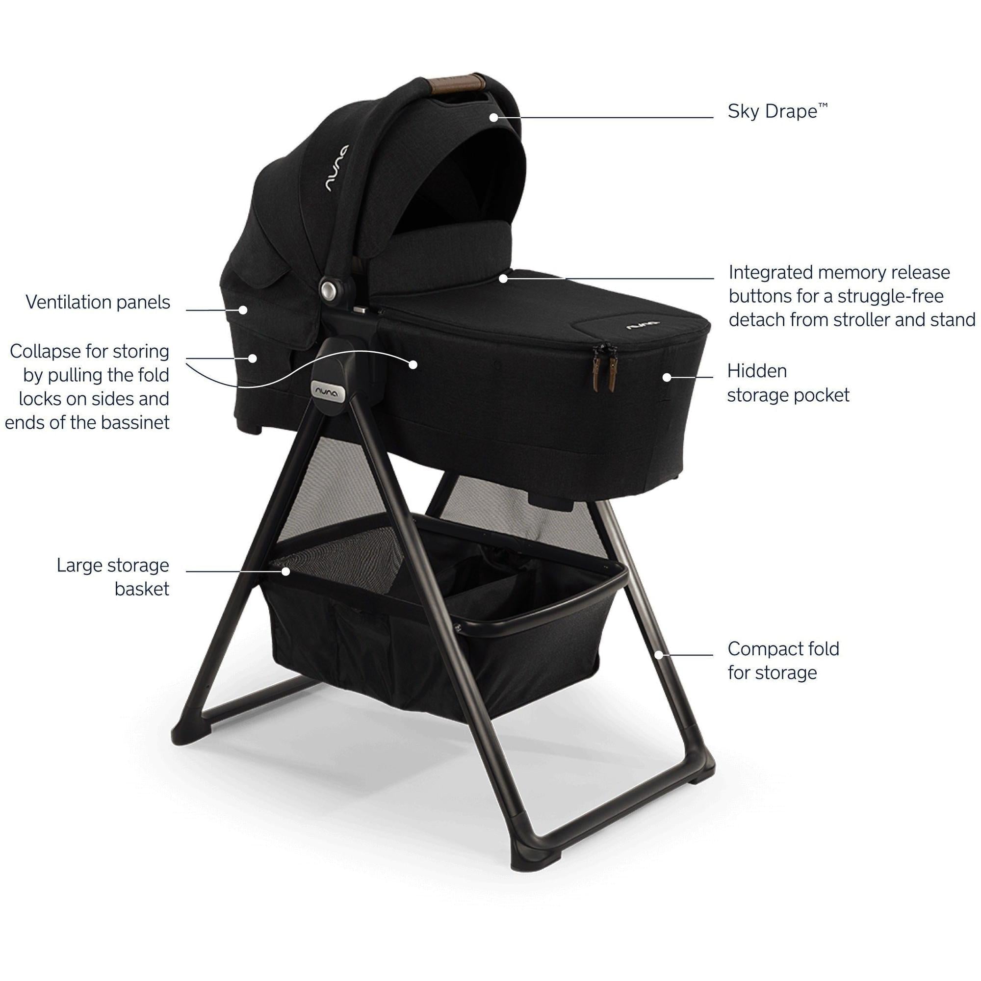 Nuna SWIV & TRIV Bassinet + Stand – Juvenile Shop