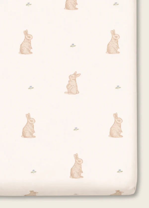 Oilo Organic Cotton Crib Sheet-Bunny