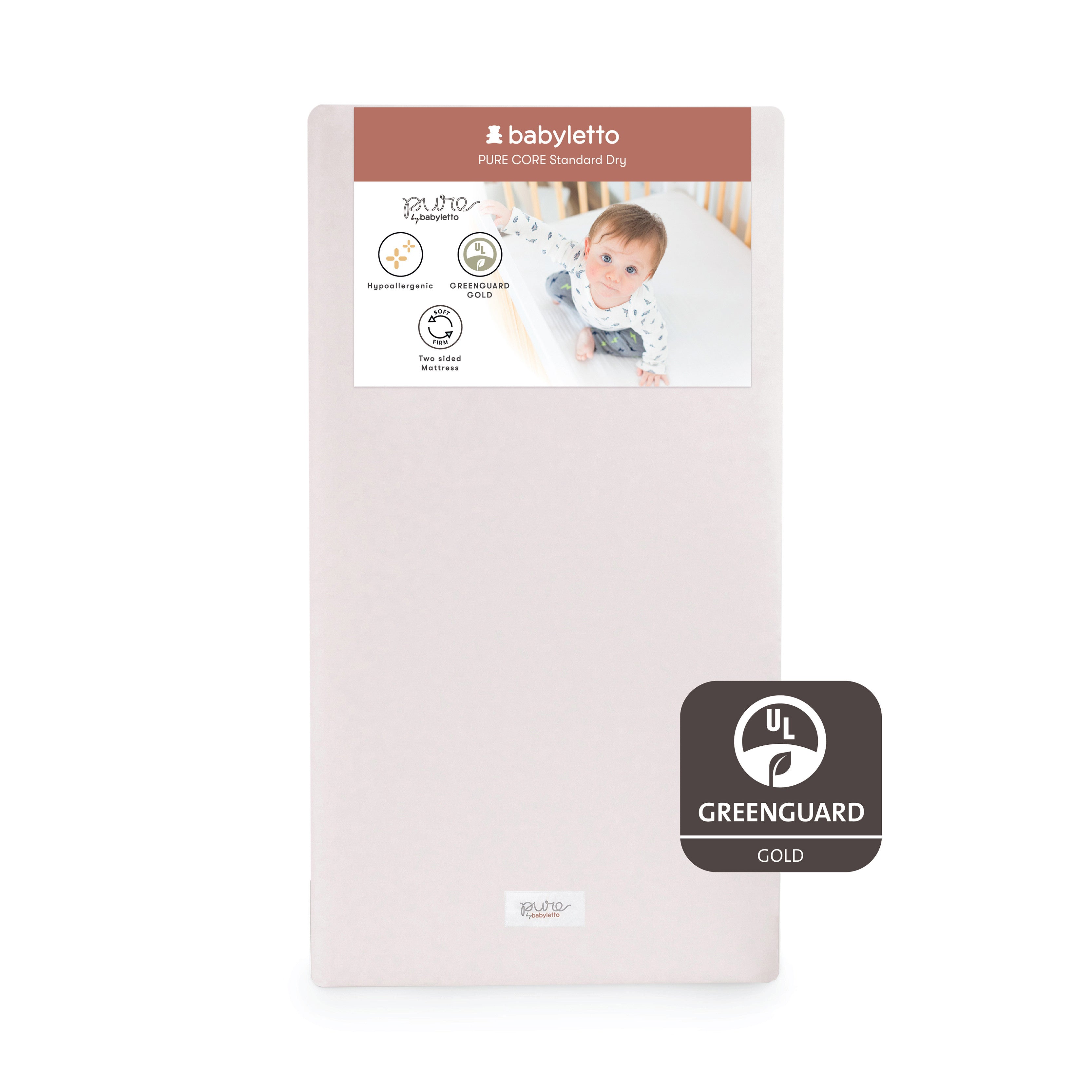Babyletto Pure Core Crib Mattress w/ Dry Waterproof Cover (2-Stage)