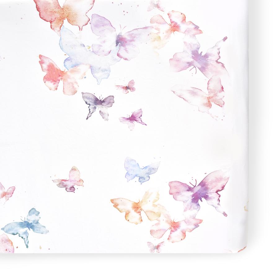 Oilo Butterfly Jersey Crib Sheet