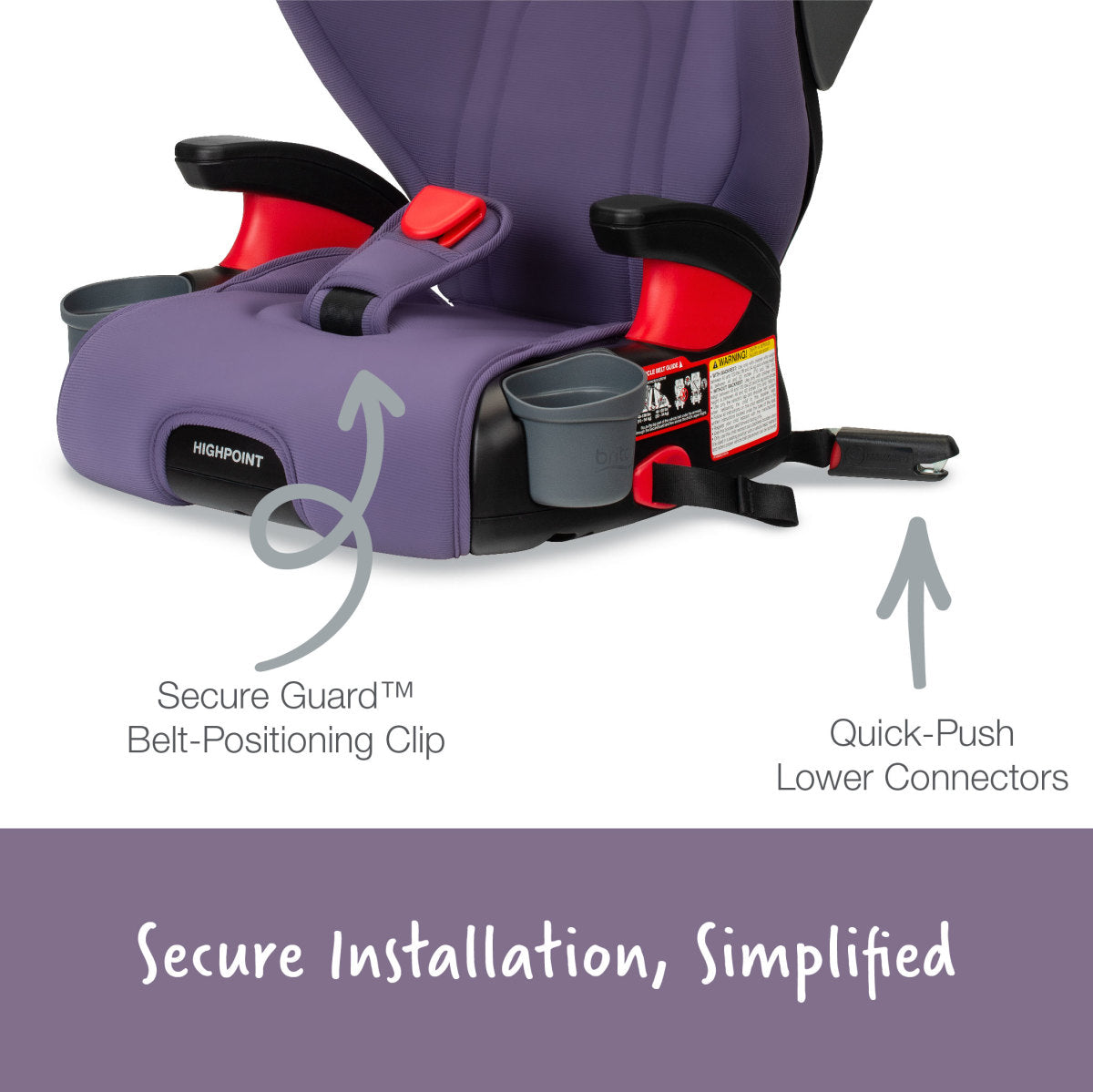 britax highpoint belt positioning booster seat Britax Highpoint Backless Belt-Positioning Booster Seat with Safewash